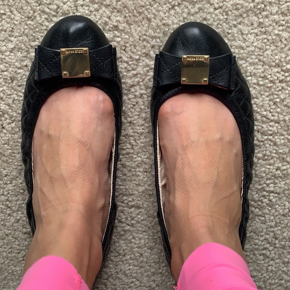 Cole Haan Black Quilted Leather Flats 8.5